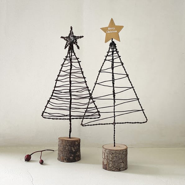 East of India Rusty Wire Christmas Tree | Wooden Star Christmas Decoration East of India Rusty Wire Christmas Tree Decoration - Wooden Star