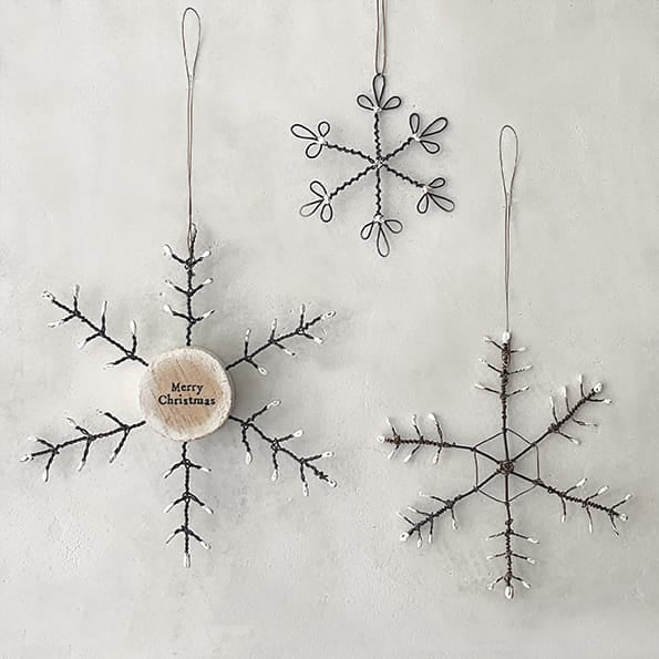 East of India Rusty Wire Snowflake Decoration | Medium Christmas Decoration East of India Rusty Wire Snowflake Christmas Decoration - Medium