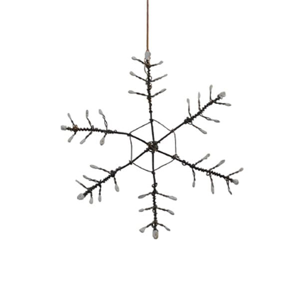 East of India Rusty Wire Snowflake Decoration | Medium Christmas Decoration East of India Rusty Wire Snowflake Christmas Decoration - Medium