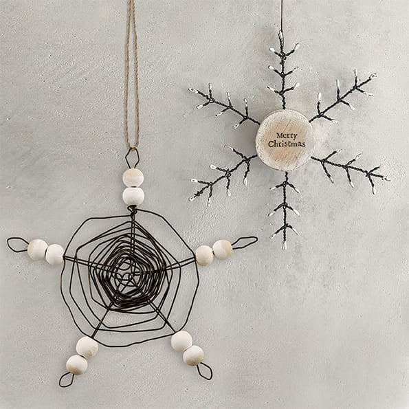 East of India Rusty Wire Snowflake | Merry Christmas Christmas Decoration East of India Rusty Wire Snowflake Christmas Decoration - Merry Christmas