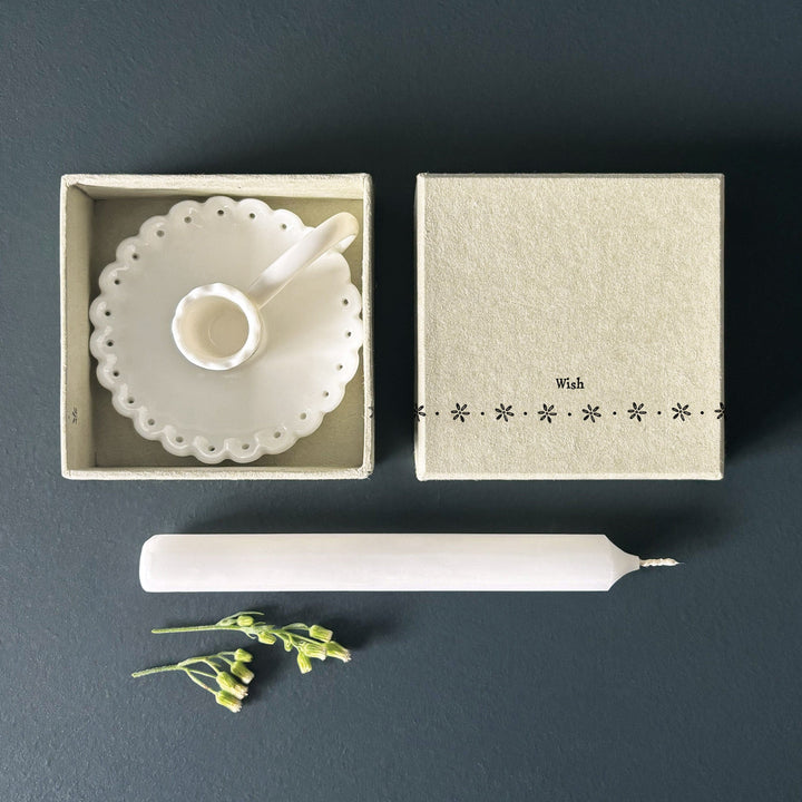 East of India Scallop Candle Holder - Wish candle holder East of India Scallop Candle Holder - Wish