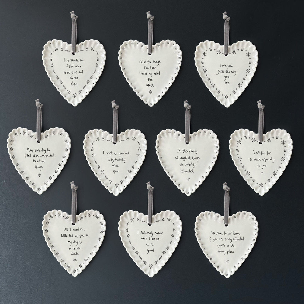 East of India Scallop Heart - Life filled with ocean dips Hanging Decoration East of India Scallop Heart - Life filled with ocean dips