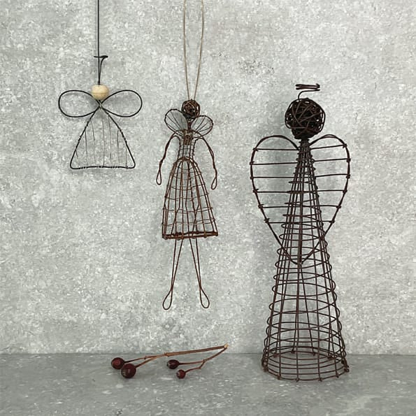 East of India Simple Wire Angel Christmas Decoration | Small Christmas Decoration East of India Simple Wire Angel Christmas Decoration - Small