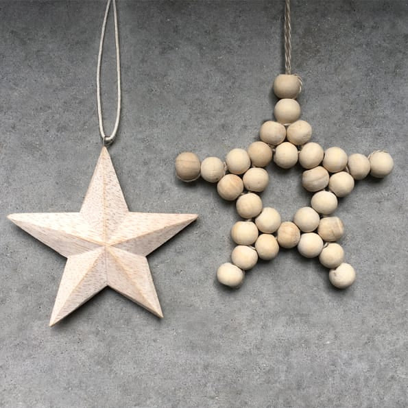 East of India Small Natural Wooden Star Decoration Christmas Decoration East of India Small Wooden Star Decoration - Natural