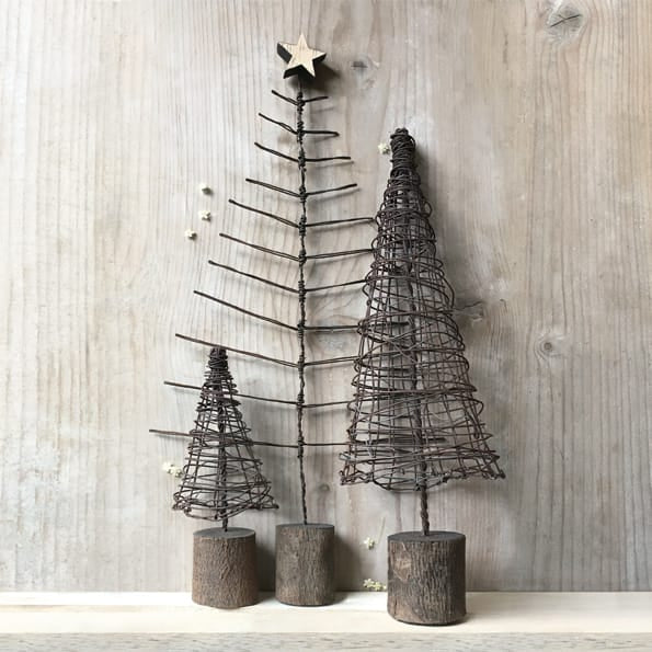 East of India Small Rusty Wire Cone Christmas Tree Christmas Decoration East of India Rusty Wire Cone Christmas Tree - Small