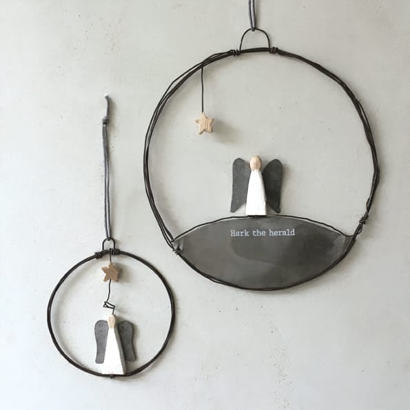 East of India Small Rusty Wire Wreath | Angel Wreath East of India Small Rusty Wire Wreath Christmas Decoration - Angel