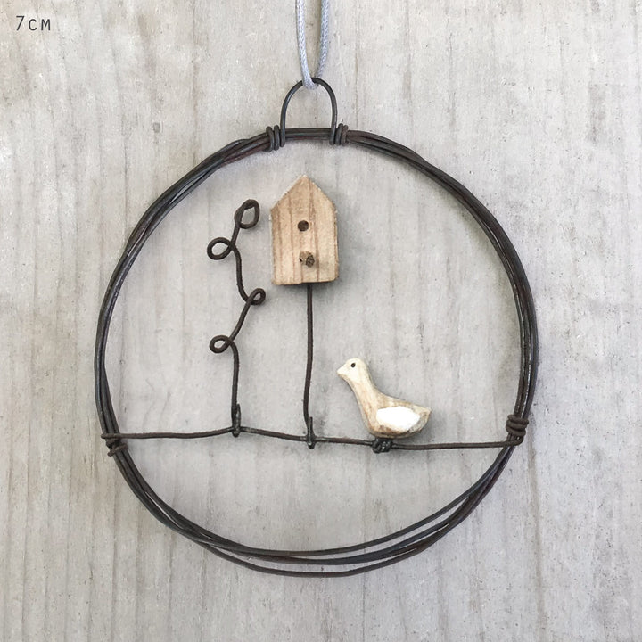 East of India Small Rusty Wire Wreath | Bird House Wreath East of India Small Rusty Wire Wreath - Bird House