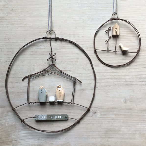 East of India Small Rusty Wire Wreath | Bird House Wreath East of India Small Rusty Wire Wreath - Bird House