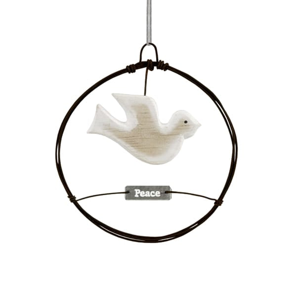 East of India Small Rusty Wire Wreath | Dove and Peace Wreath East of India Small Rusty Wire Wreath - Dove/Peace
