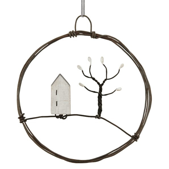 East of India Small Rusty Wire Wreath | House &amp; Tree Wreath East of India Small Rusty Wire Wreath - House &amp; Tree