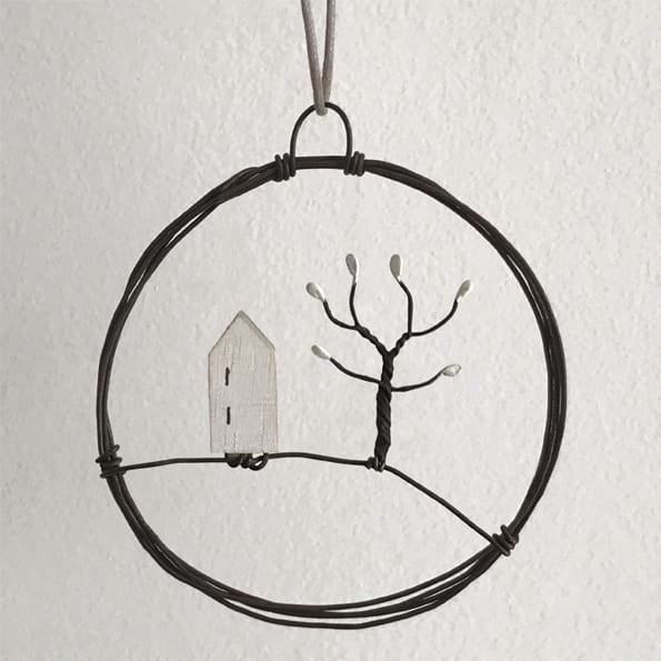 East of India Small Rusty Wire Wreath | House &amp; Tree Wreath East of India Small Rusty Wire Wreath - House &amp; Tree