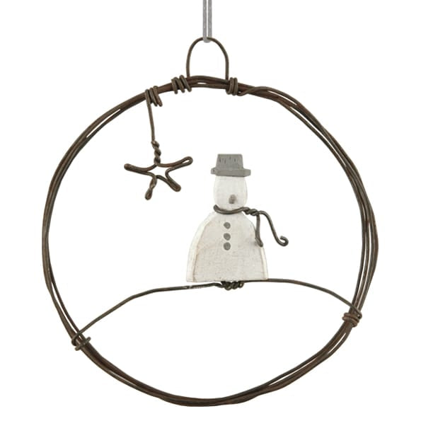 East of India Small Rusty Wire Wreath | Snowman Wreath East of India Small Rusty Wire Wreath Christmas Decoration - Snowman