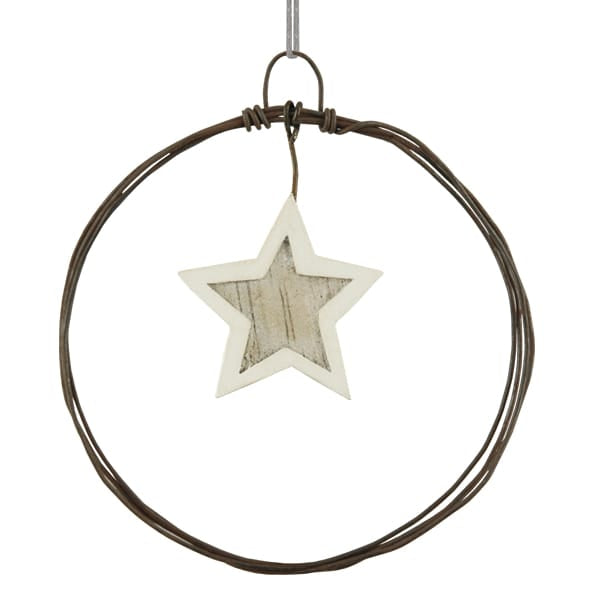 East of India Small Rusty Wire Wreath | Star Wreath East of India Small Rusty Wire Wreath Christmas Decoration - Star