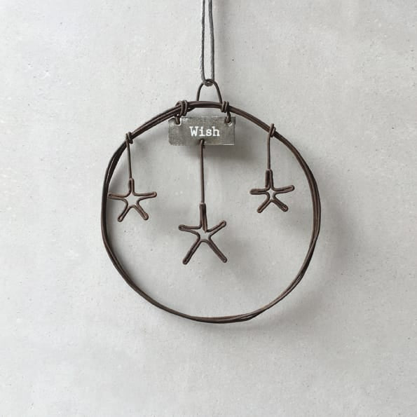 East of India Small Rusty Wire Wreath, Stars/Wish Wreath East of India Small Rusty Wire Wreath - Stars/Wish