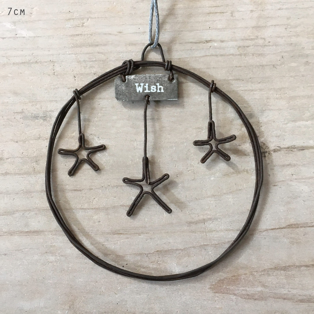 East of India Small Rusty Wire Wreath, Stars/Wish Wreath East of India Small Rusty Wire Wreath - Stars/Wish