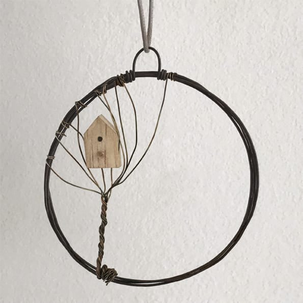 East of India Small Rusty Wire Wreath, Tree House Wreath East of India Small Rusty Wire Wreath - Tree House