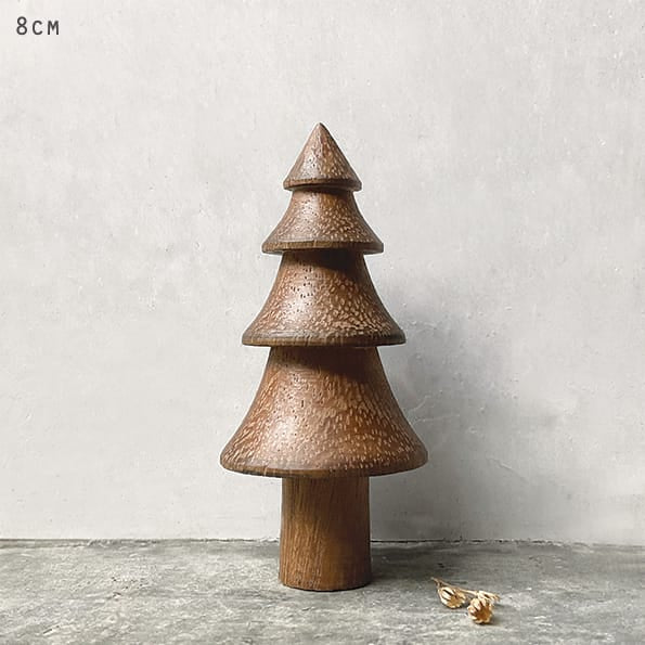 East of India Small Turned Wooden Tree | Fluted Christmas Decoration East of India Small Turned Wooden Tree Decoration - Fluted