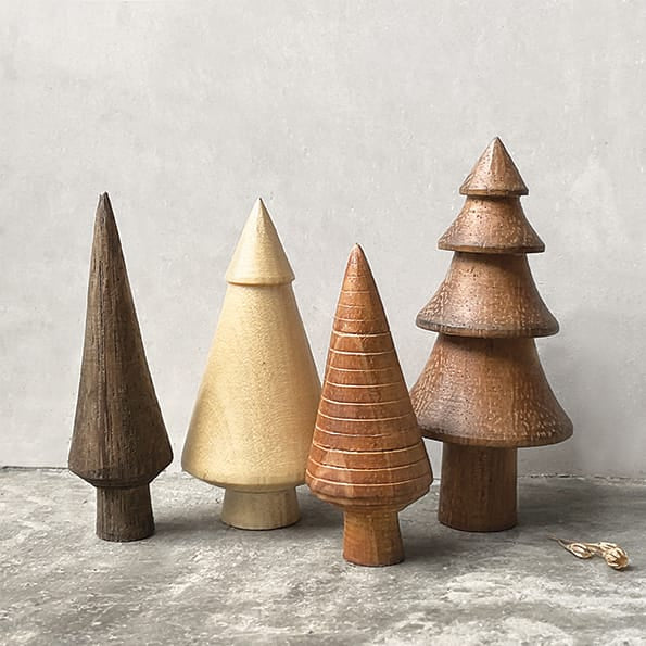 East of India Small Turned Wooden Tree | Light Wood Christmas Decoration East of India Small Turned Wooden Tree Decoration - Light Wood