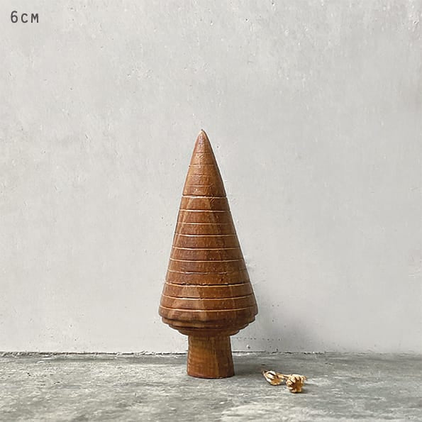 East of India Small Turned Wooden Tree | Lined Christmas Decoration East of India Small Turned Wooden Tree Decoration - Lined