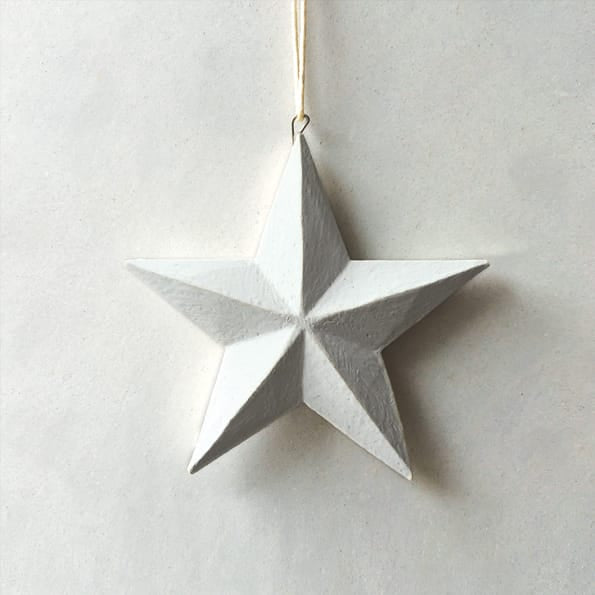 East of India Small White Wooden Star Decoration Christmas Decoration East of India Small Wooden Star Decoration - White