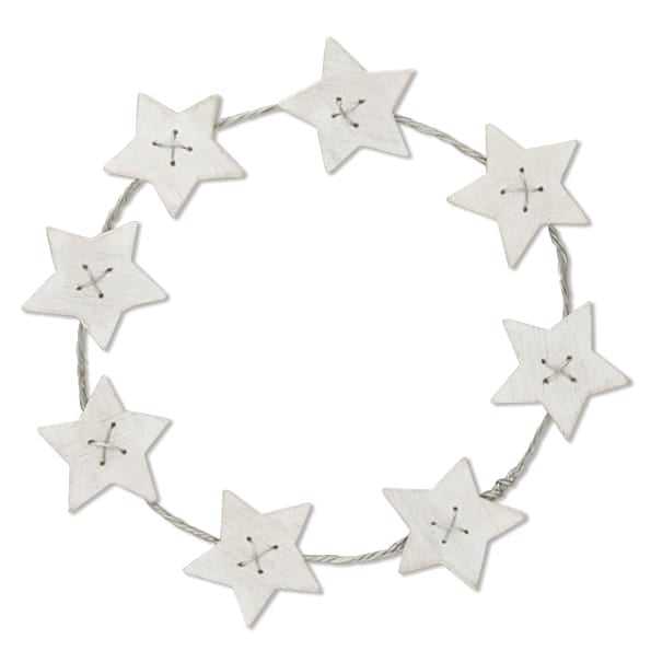 East of India Small White Wooden Star Wreath Wreath East of India White Wooden Star Wreath - Small