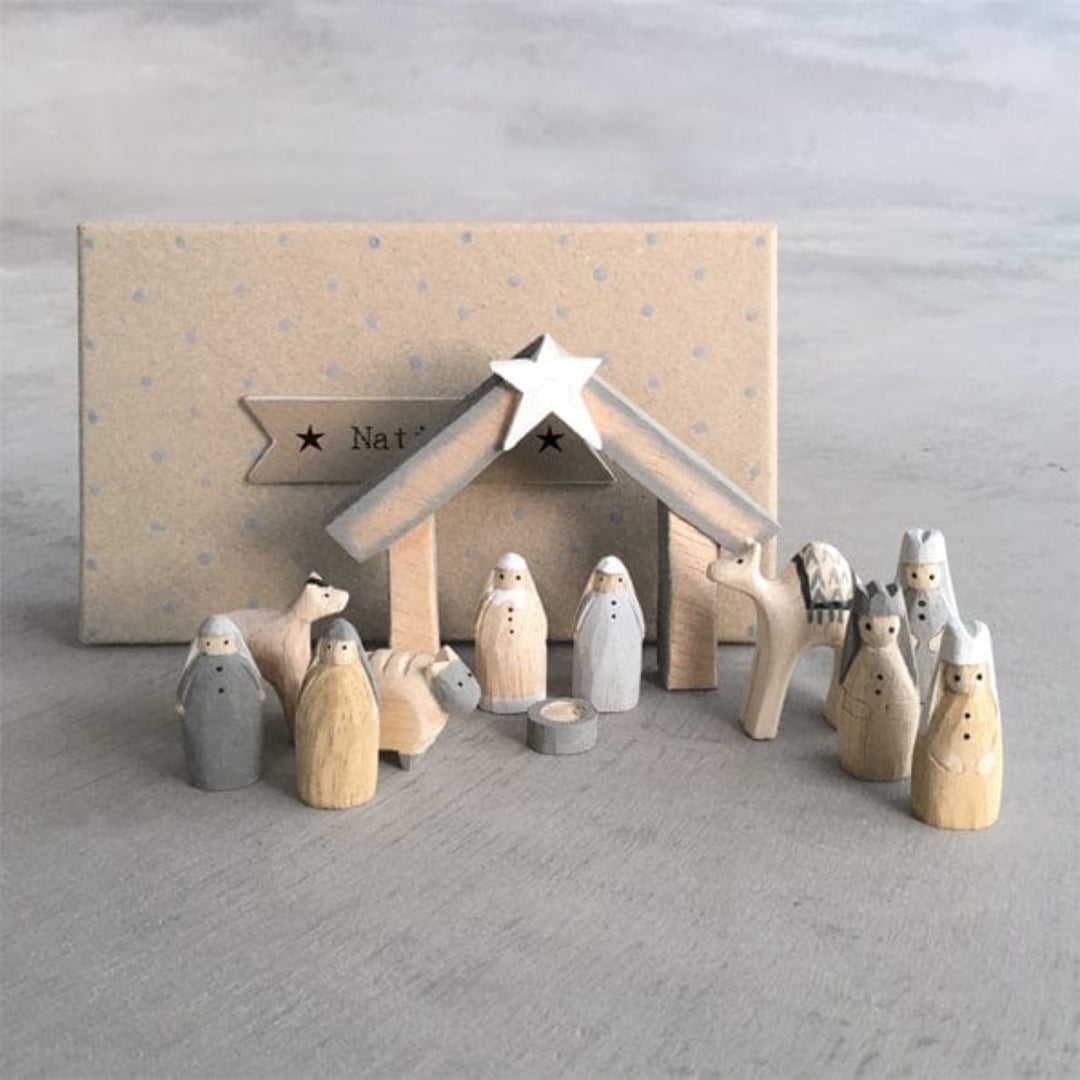 nativir East of India Small Wooden Nativity Set