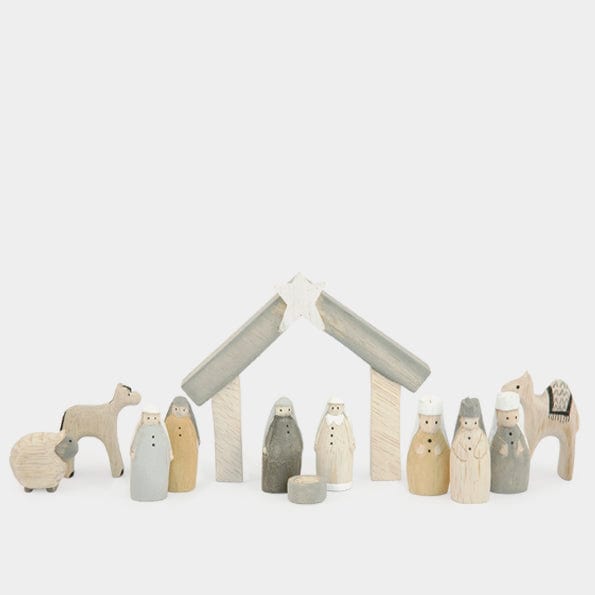 nativir East of India Small Wooden Nativity Set