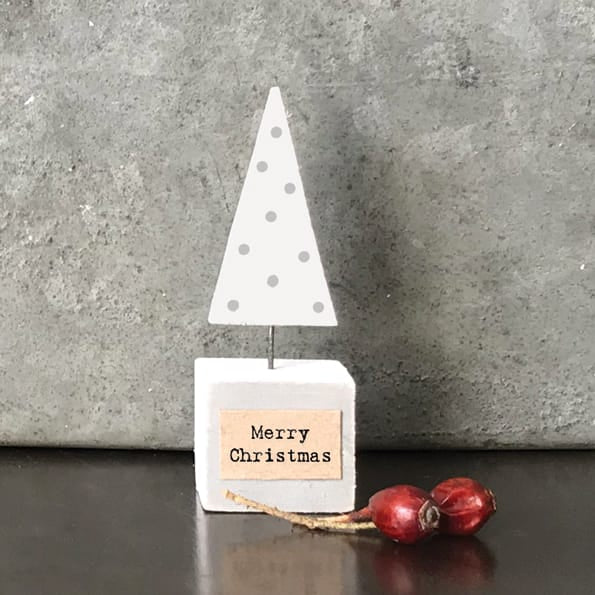 East of India Small Wooden Scene Piece, White Christmas Tree Christmas Decoration East of India Small Wooden Scene Christmas Decoration - White Christmas Tree