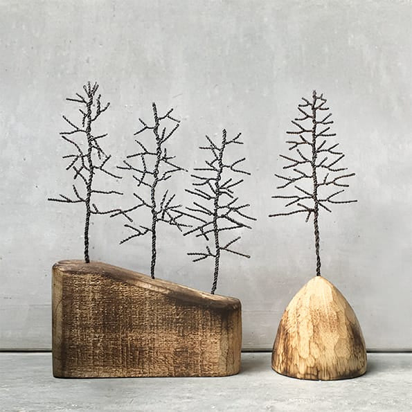 East of India Three Winter Trees on Wood Decoration Christmas Decoration East of India Three Winter Trees on Wood Decoration