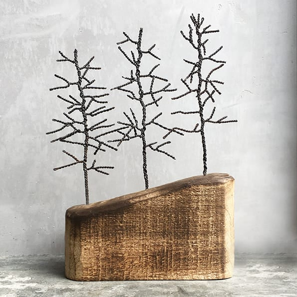 East of India Three Winter Trees on Wood Decoration Christmas Decoration East of India Three Winter Trees on Wood Decoration
