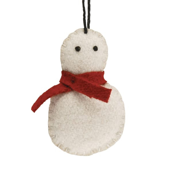 East of India Tiny Felt Snowman Christmas Tree Decoration Christmas Decoration East of India Felt Snowman Christmas Tree Decoration - Tiny