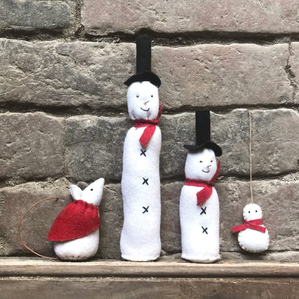 East of India Tiny Felt Snowman Christmas Tree Decoration Christmas Decoration East of India Felt Snowman Christmas Tree Decoration - Tiny
