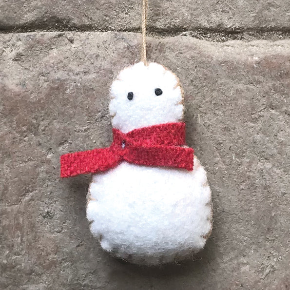 East of India Tiny Felt Snowman Christmas Tree Decoration Christmas Decoration East of India Felt Snowman Christmas Tree Decoration - Tiny