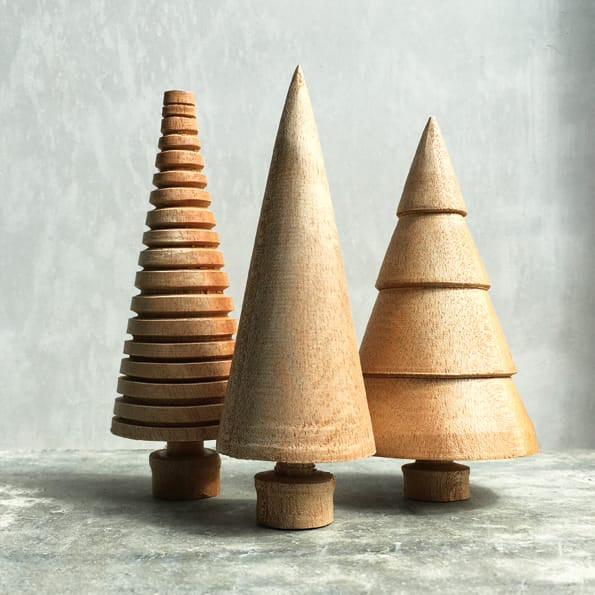 East of India Turned Wooden Christmas Tree, Plain Christmas Decoration East of India Turned Wooden Christmas Tree - Plain