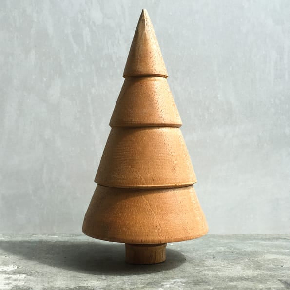 East of India Turned Wooden Christmas Tree, Ridged Christmas Decoration East of India Turned Wooden Christmas Tree - Ridged