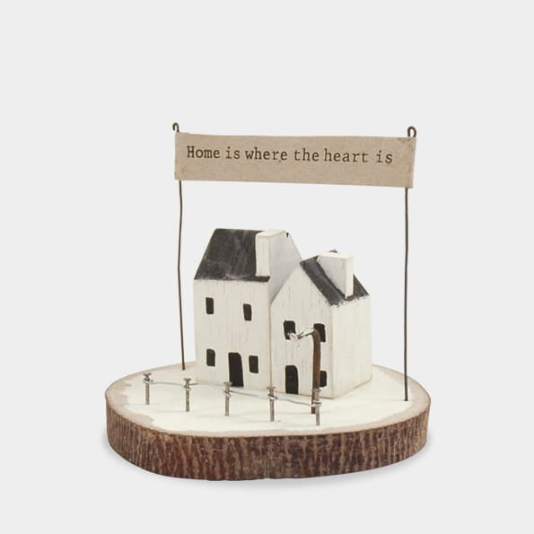 East of India Winter Wonderland Scene, Home Is Where Heart Is Christmas Decoration East of India Winter Wonderland Wooden Scene - Home Is Where Heart Is