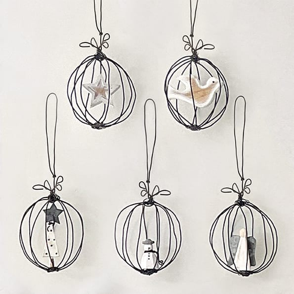 East of India Wire Bauble Christmas Tree Decoration, Angel Bauble East of India Wire Bauble Christmas Tree Decoration - Angel