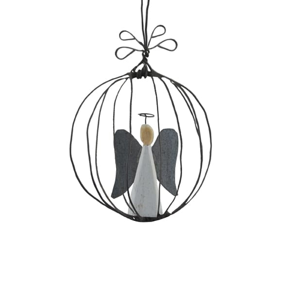 East of India Wire Bauble Christmas Tree Decoration, Angel Bauble East of India Wire Bauble Christmas Tree Decoration - Angel