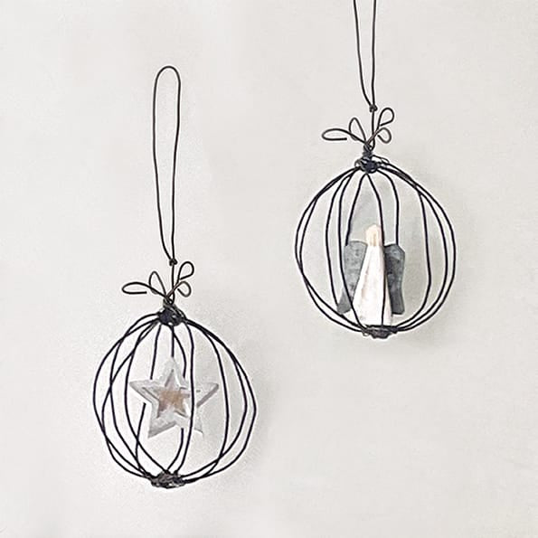 East of India Wire Bauble Christmas Tree Decoration, Angel Bauble East of India Wire Bauble Christmas Tree Decoration - Angel