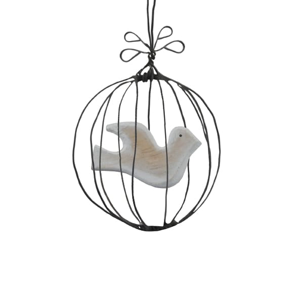 East of India Wire Bauble Christmas Tree Decoration, Dove Bauble East of India Wire Bauble Christmas Tree Decoration - Dove