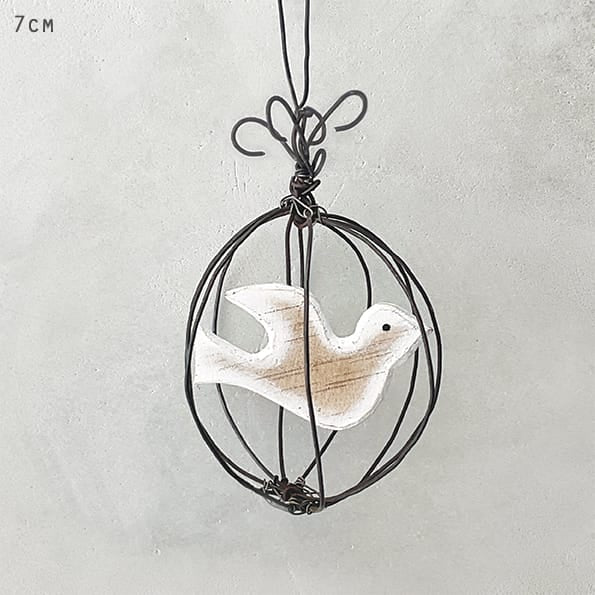 East of India Wire Bauble Christmas Tree Decoration, Dove Bauble East of India Wire Bauble Christmas Tree Decoration - Dove