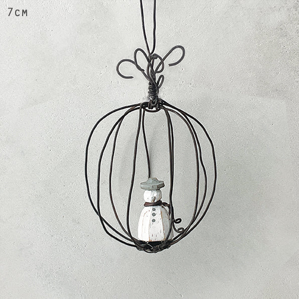 East of India Wire Bauble Christmas Tree Decoration, Snowman Bauble East of India Wire Bauble Christmas Tree Decoration - Snowman