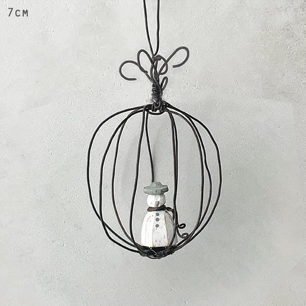 East of India Wire Bauble Christmas Tree Decoration, Snowman Bauble East of India Wire Bauble Christmas Tree Decoration - Snowman