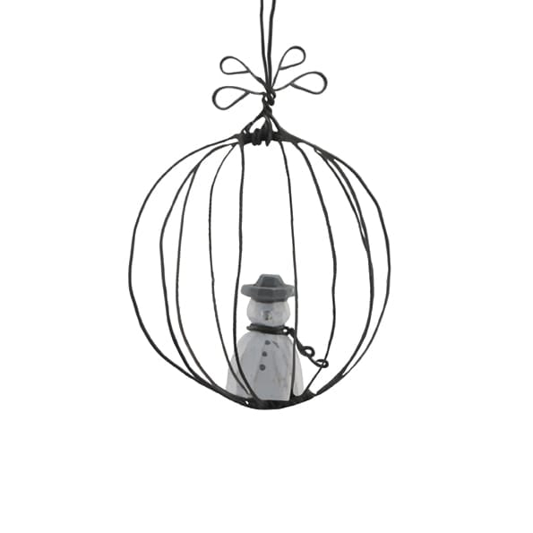 East of India Wire Bauble Christmas Tree Decoration, Snowman Bauble East of India Wire Bauble Christmas Tree Decoration - Snowman