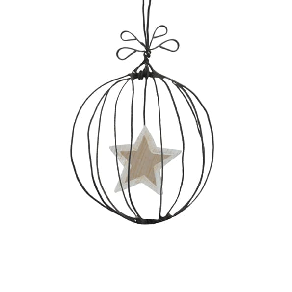 East of India Wire Bauble Christmas Tree Decoration, Star Bauble East of India Wire Bauble Christmas Tree Decoration - Star