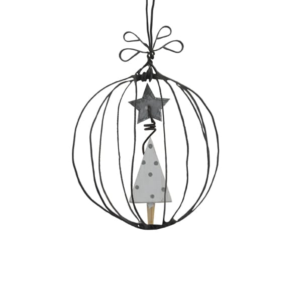 East of India Wire Bauble Decoration, Christmas Tree Bauble East of India Wire Bauble Christmas Tree Decoration - Christmas Tree