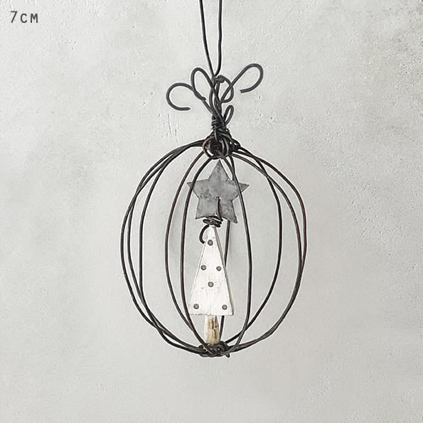 East of India Wire Bauble Decoration, Christmas Tree Bauble East of India Wire Bauble Christmas Tree Decoration - Christmas Tree