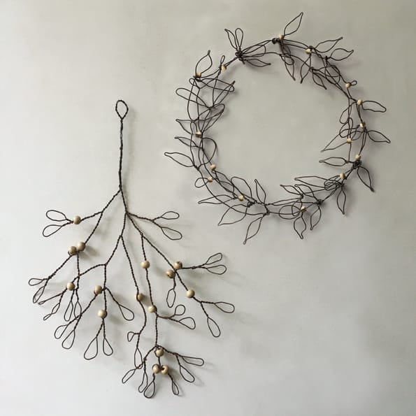 East of India Wire Christmas Wreath with Berries Wreath East of India Wire Christmas Wreath with Berries