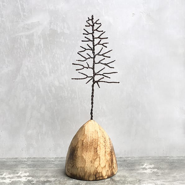 East of India Wire Winter Tree on Wood Decoration Christmas Decoration East of India Wire Winter Tree on Wood Decoration