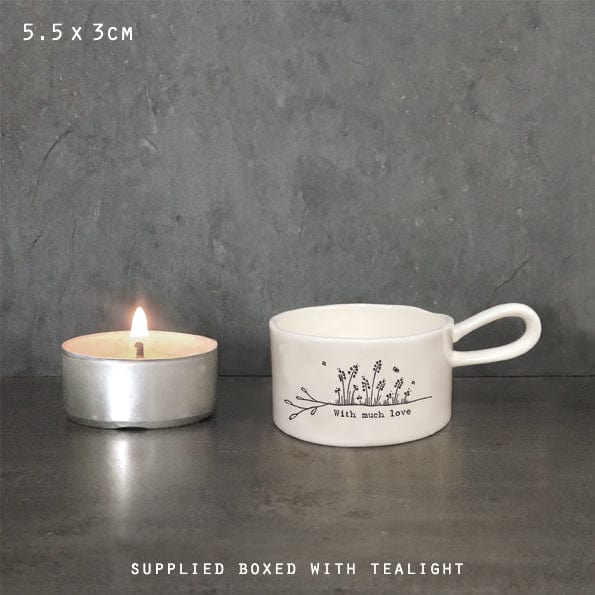 East of India ‘With Much Love' Handled Candle Holder gift East of India ‘With Much Love' Handled Candle Holder